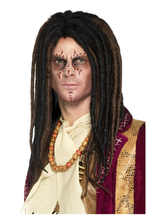 Deluxe Voodoo Dreadlock Wig Brown  Black