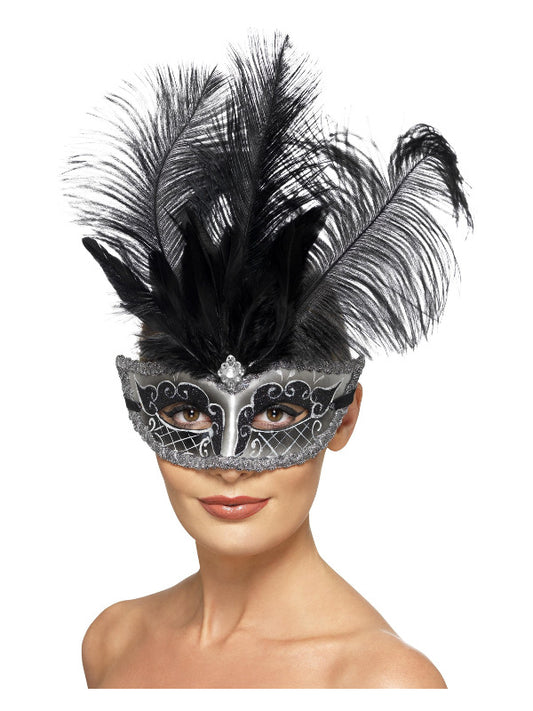 Venetian Colombina Eyemask Grey