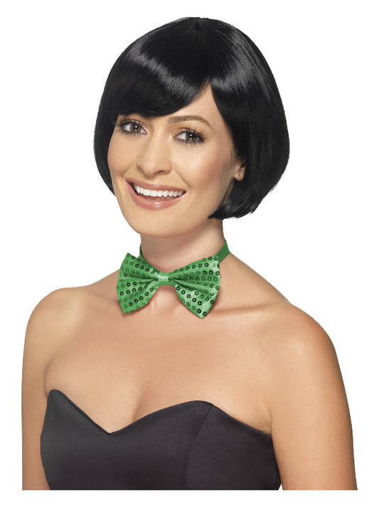 Sequin Bow Tie Green