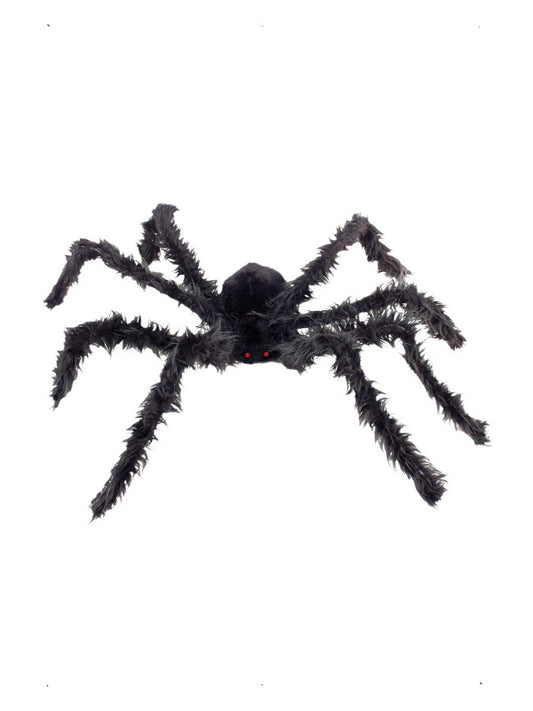 Giant Hairy Spider with Light Up Eyes Black