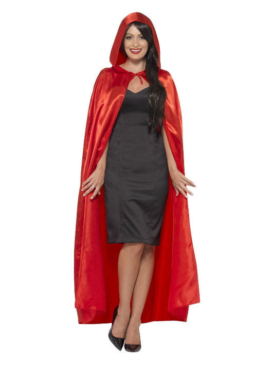 Satin Hooded Cape Red