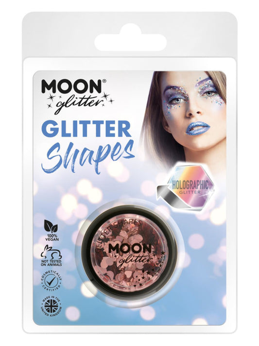 Adult Moon Glitter Holographic Glitter Shapes Rose Gold (2)