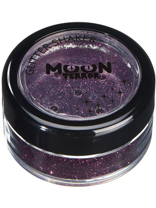 Adult Moon Terror Halloween Glitter Shakers Purple