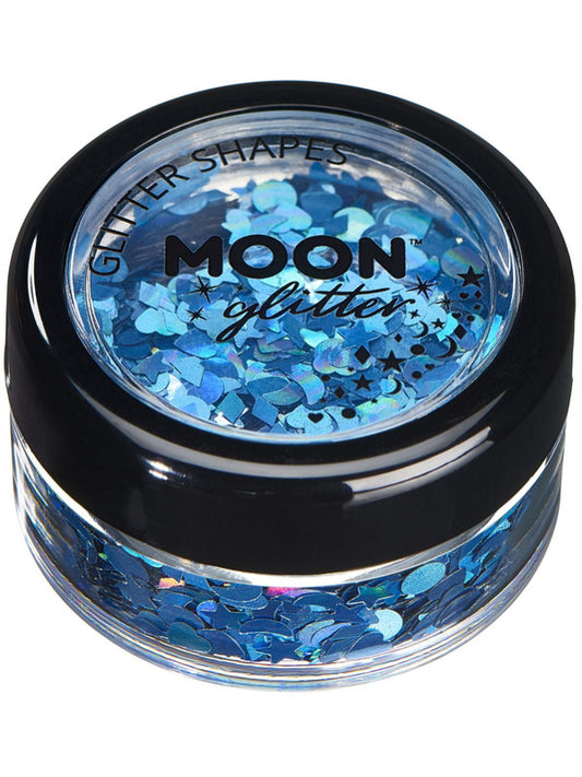 Adult Moon Glitter Holographic Glitter Shapes Blue