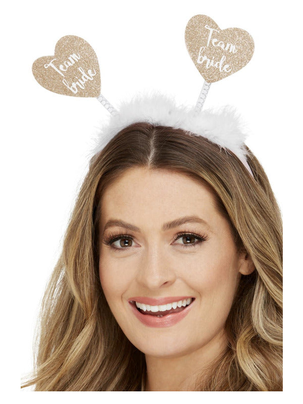 Team Bride Heart Boppers White