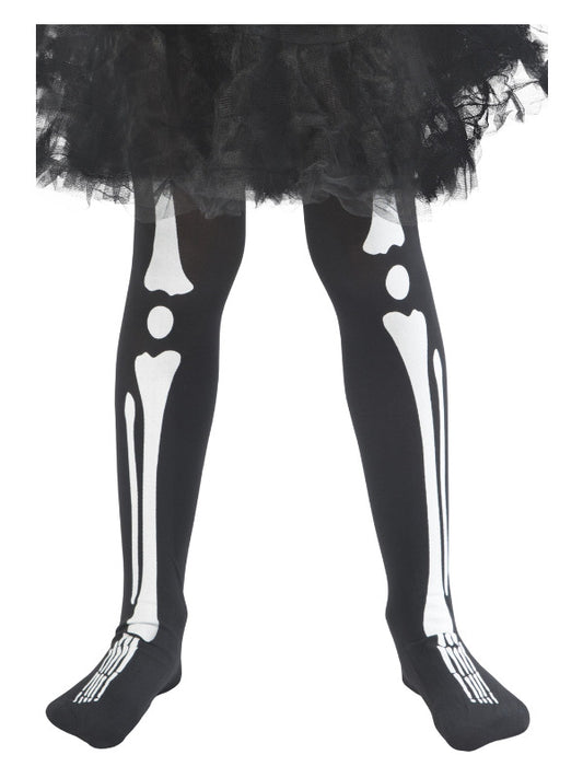 Kids Skeleton Tights Child Black