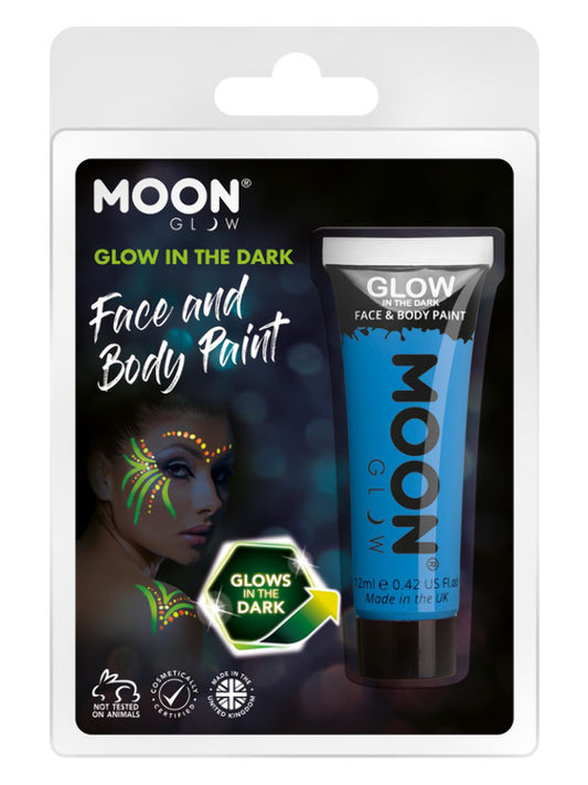Adult Moon Glow  Glow in the Dark Face Paint Blue