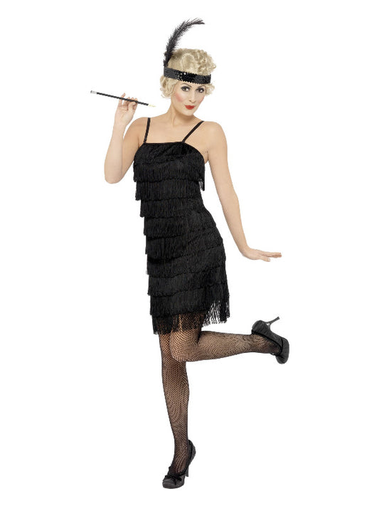 Deluxe Fringe Flapper Costume Black