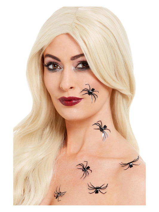 Smiffys MakeUp FX 3D Spider Stickers Black