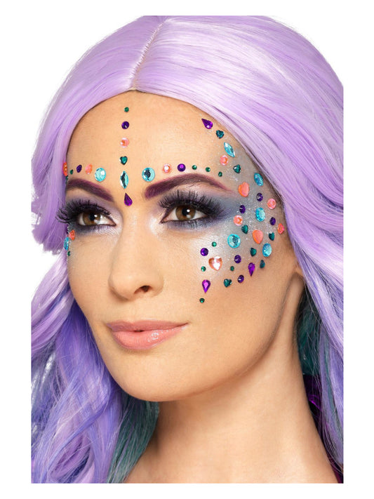 Smiffys MakeUp FX Pastel Jewel Face Gems Purple