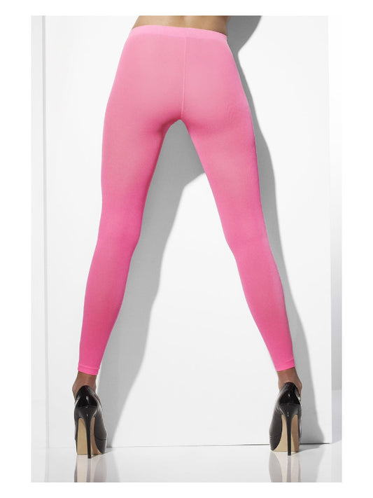 Opaque Footless Tights Neon Pink