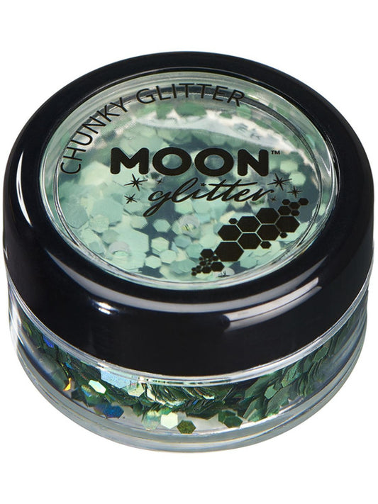 Adult Moon Glitter Holographic Chunky Glitter Green