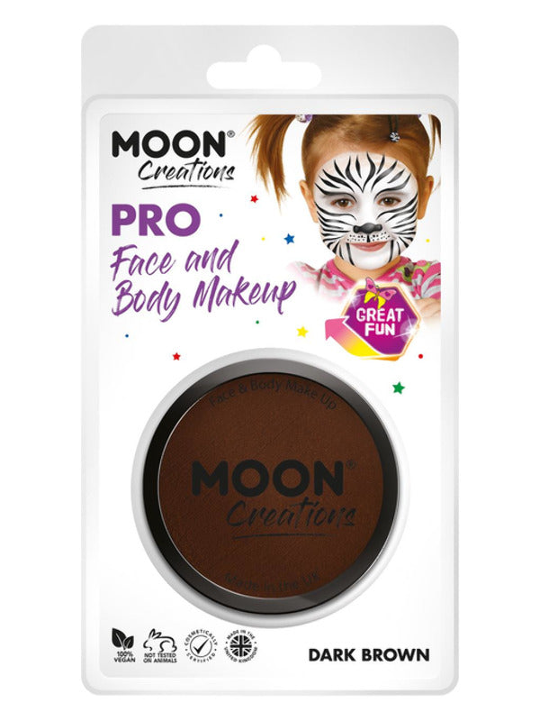 Adult Moon Creations Pro Face Paint Cake Pot Dark Brown (2)