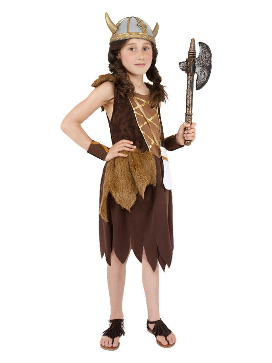 Kids Kids Viking Girl Costume Brown