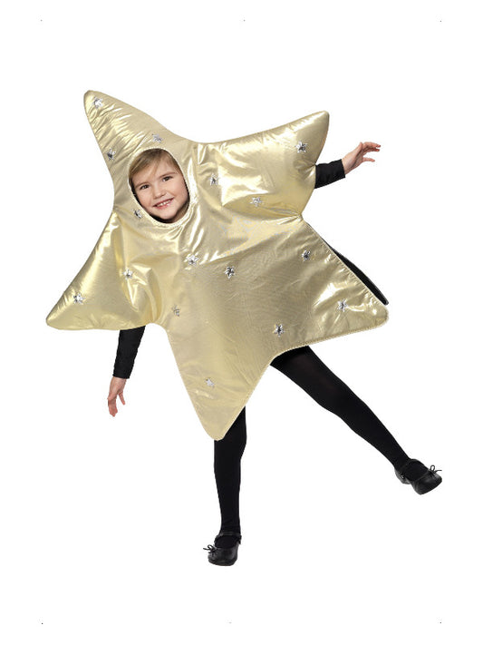 Kids Christmas Star Costume Gold