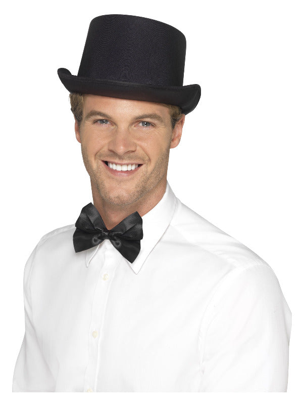 Top Hat Satin Look Black