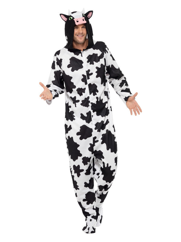 Adult Cow Costume Black  White (2)