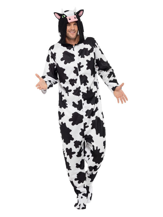 Adult Cow Costume Black  White (2)