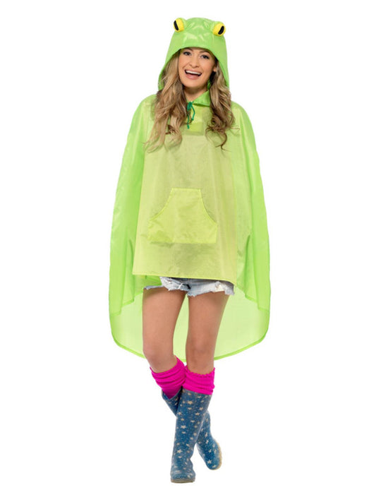 Frog Party Poncho Green