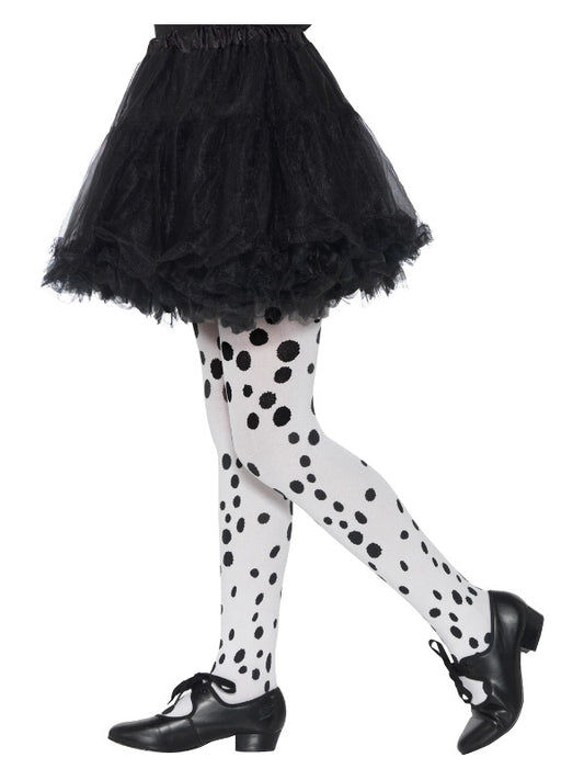 Kids Dalmatian Tights Childs Black  White