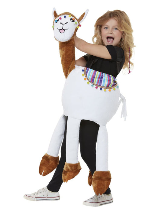 Kids Ride In Llama Costume