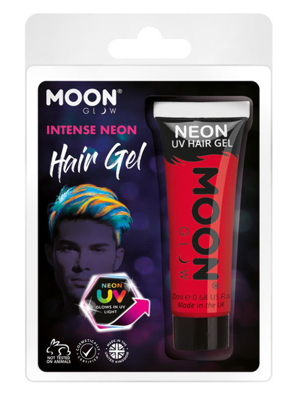 Adult Moon Glow Intense Neon UV Hair Gel Intense Red