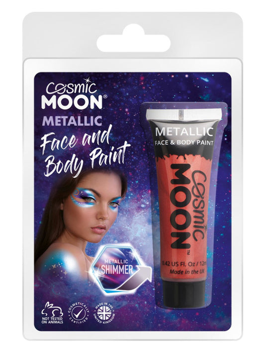 Adult Cosmic Moon Metallic Face  Body Paint Red (2)