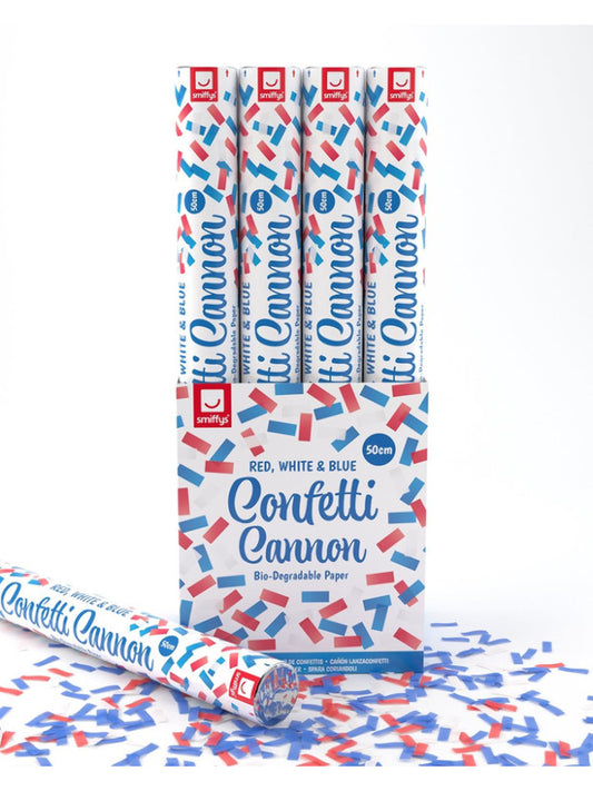 50cm Confetti Cannon Red White  Blue DB of 12