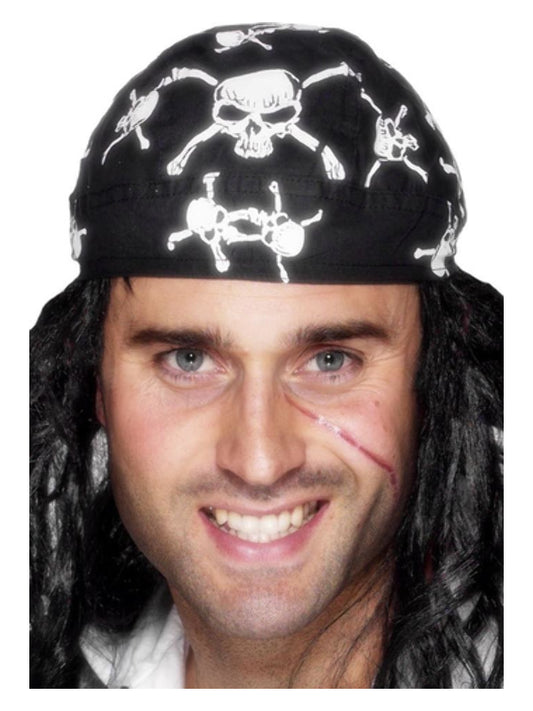 Pirate Bandana Skull and Crossbones Design Black