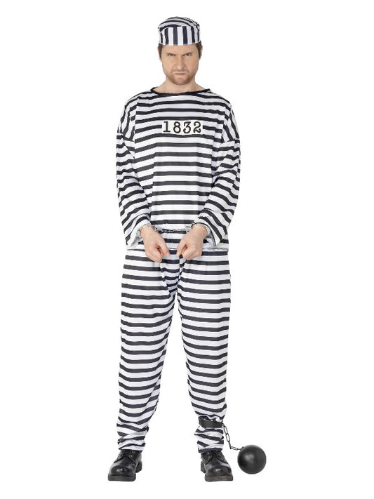 Convict Costume Black  White