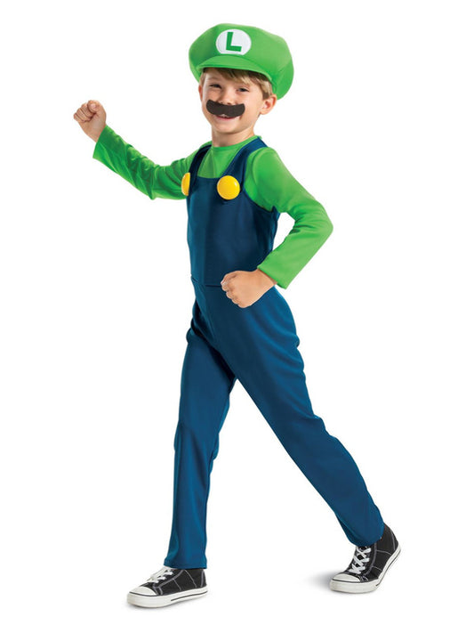 Kids Nintendo Super Mario Brothers Luigi Costume