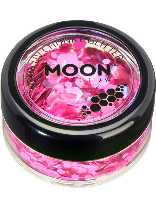Moon Glow  Neon UV Chunky Glitter Hot Pink