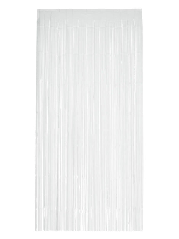 Matt Fringe Curtain Backdrop White