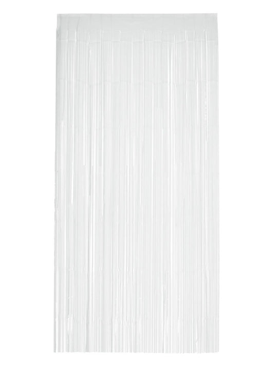 Matt Fringe Curtain Backdrop White