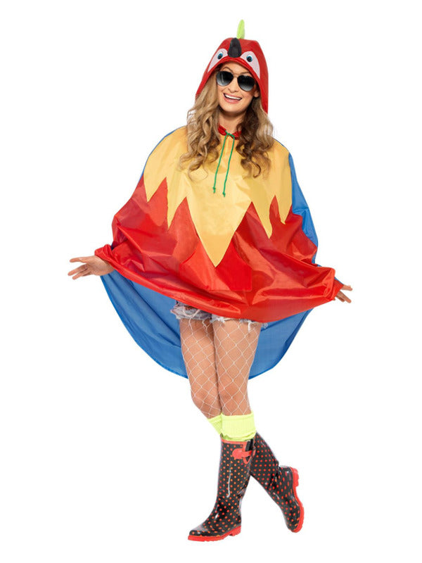 Parrot Party Poncho Red