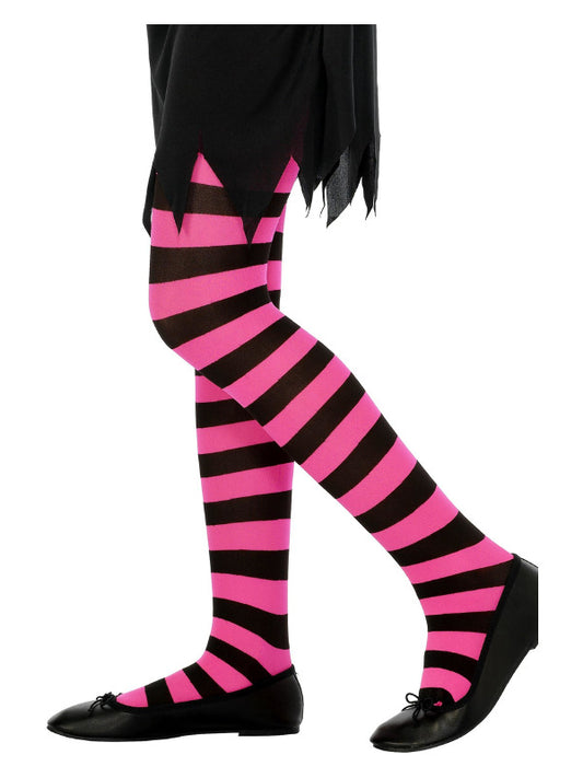 Kids Tights Black  Fuchsia