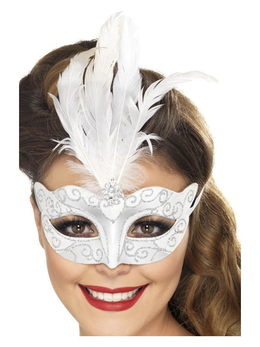 Venetian Glitter Eyemask Silver