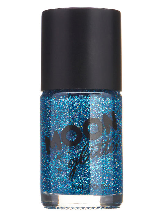 Adult Moon Glitter Holographic Nail Polish Blue