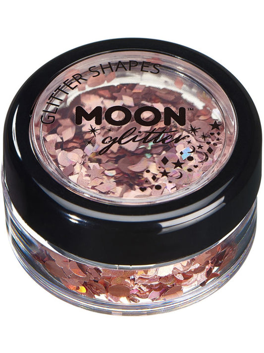 Adult Moon Glitter Holographic Glitter Shapes Rose Gold