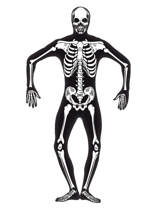 Skeleton Second Skin Costume Black