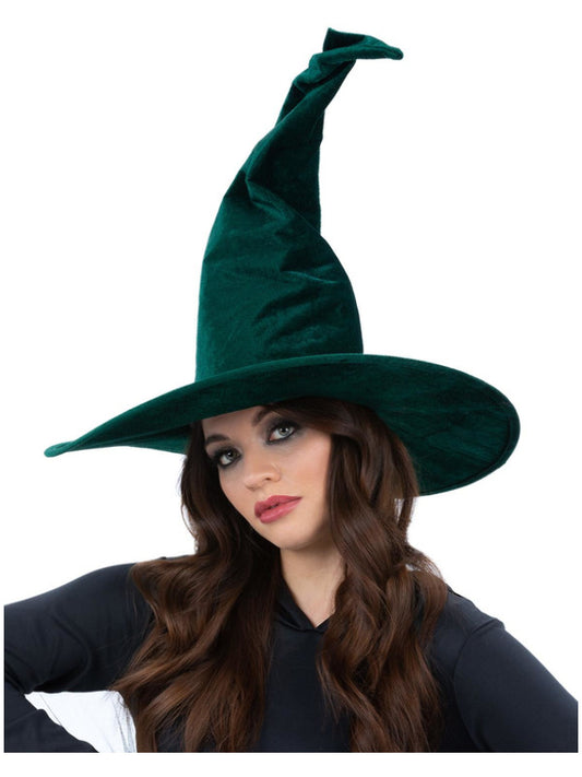 Emerald Green Velour Witch Hat