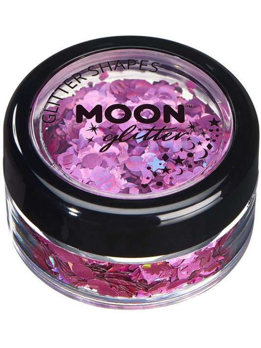 Adult Moon Glitter Holographic Glitter Shapes Pink