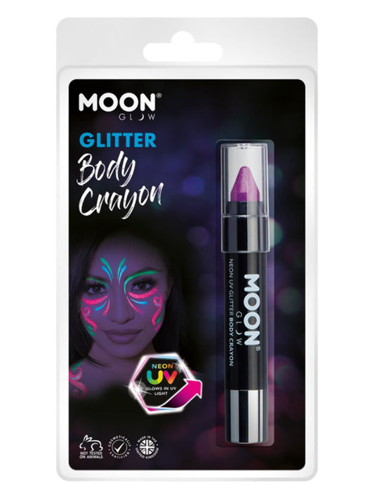 Moon Glow  Neon UV Glitter Body Crayosn Purple