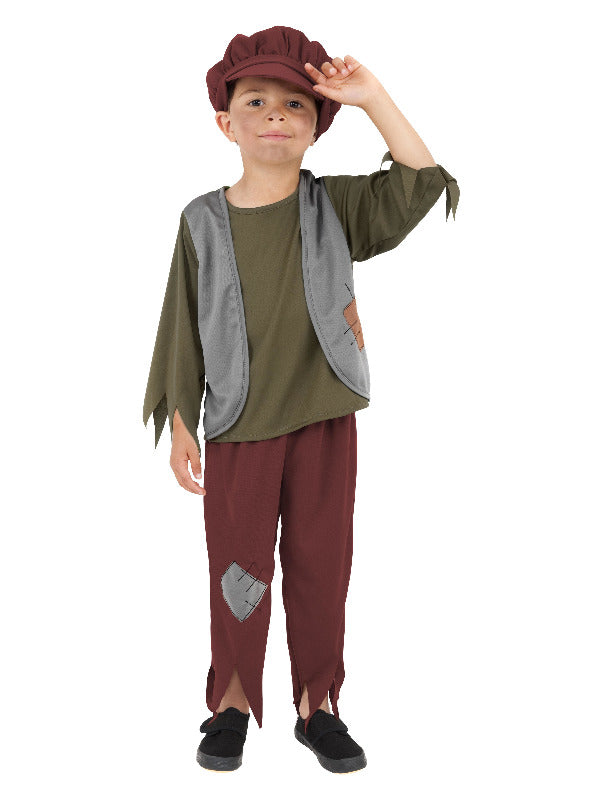 Kids Victorian Poor Boy Costume Green