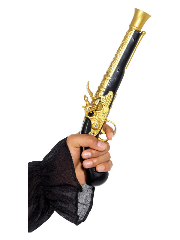 Realistic Pirate Blunderbuss Pistol Black  Gold