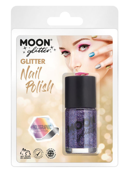 Adult Moon Glitter Holographic Nail Polish Purple (2)