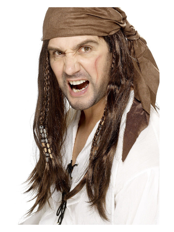 Buccaneer Pirate Wig Brown