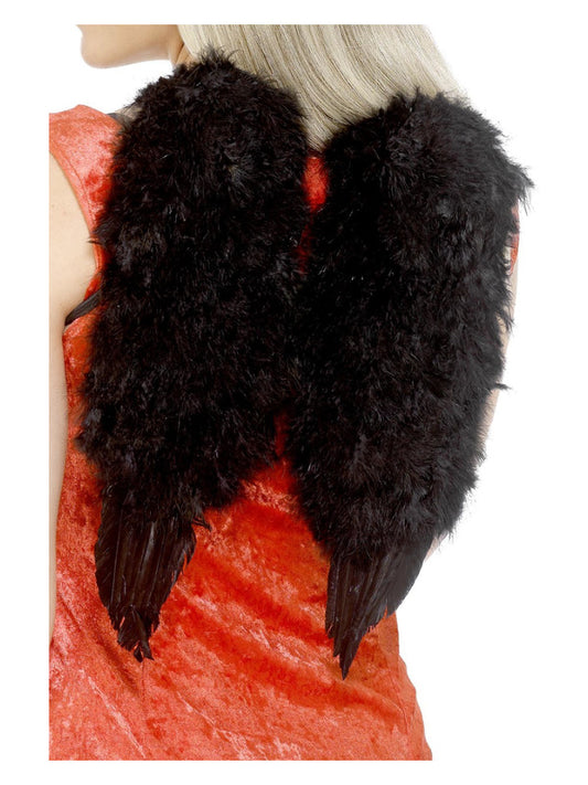 Angel Wings Feathered Black