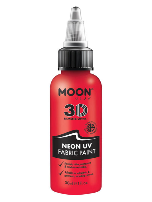 Adult Moon Glow  Neon UV Intense Fabric Paint Red