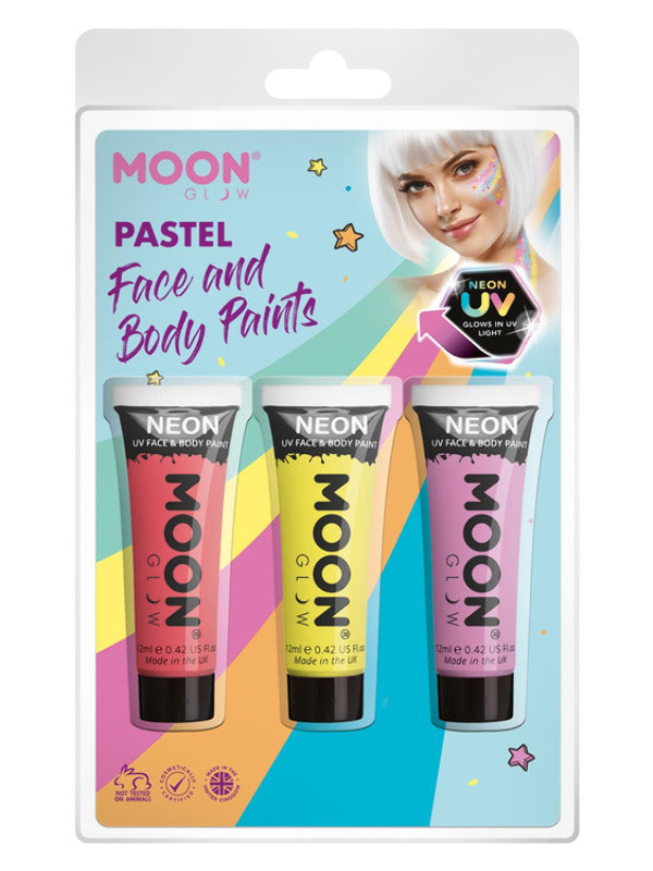 Adult Moon Glow Pastel Neon UV Face Paint (2)